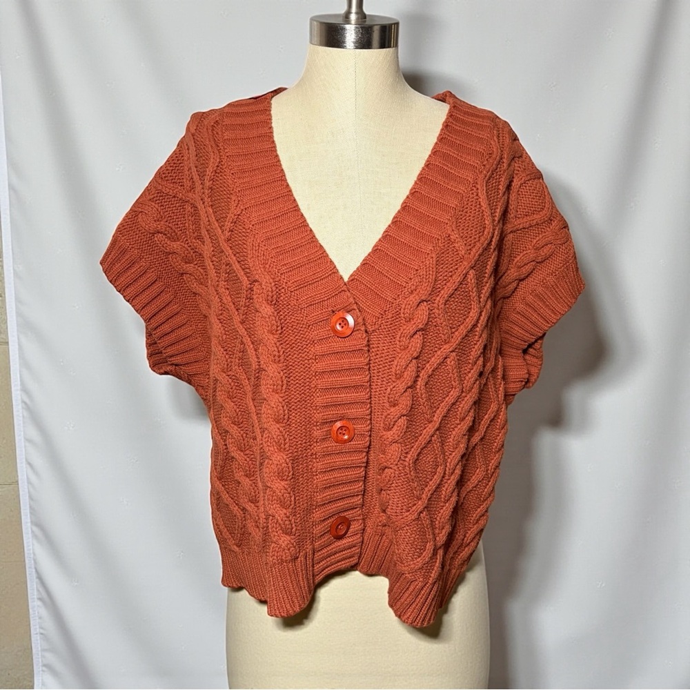 Women's Cable Knit Sweater in Rust